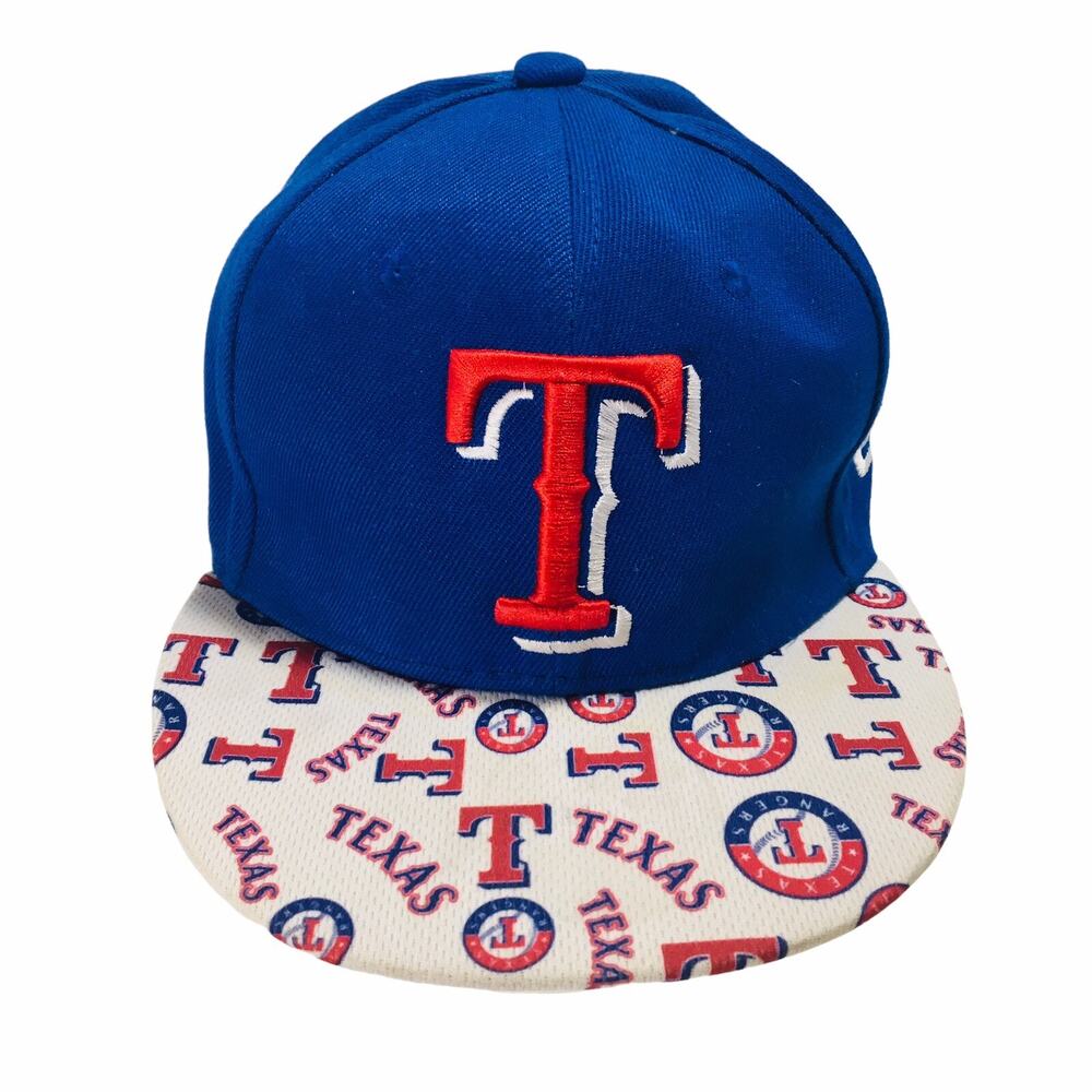 Texas Rangers AOP Hat Cap New Era Acrylic & Wool (Inner Bill Damage) READ